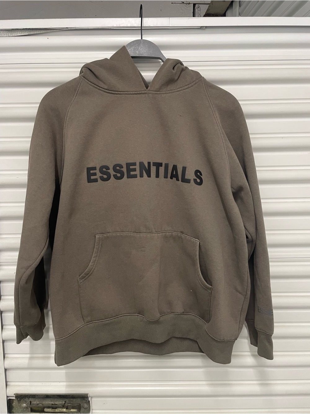 ESSENTIALS Brown Logo Pullover Hoodie